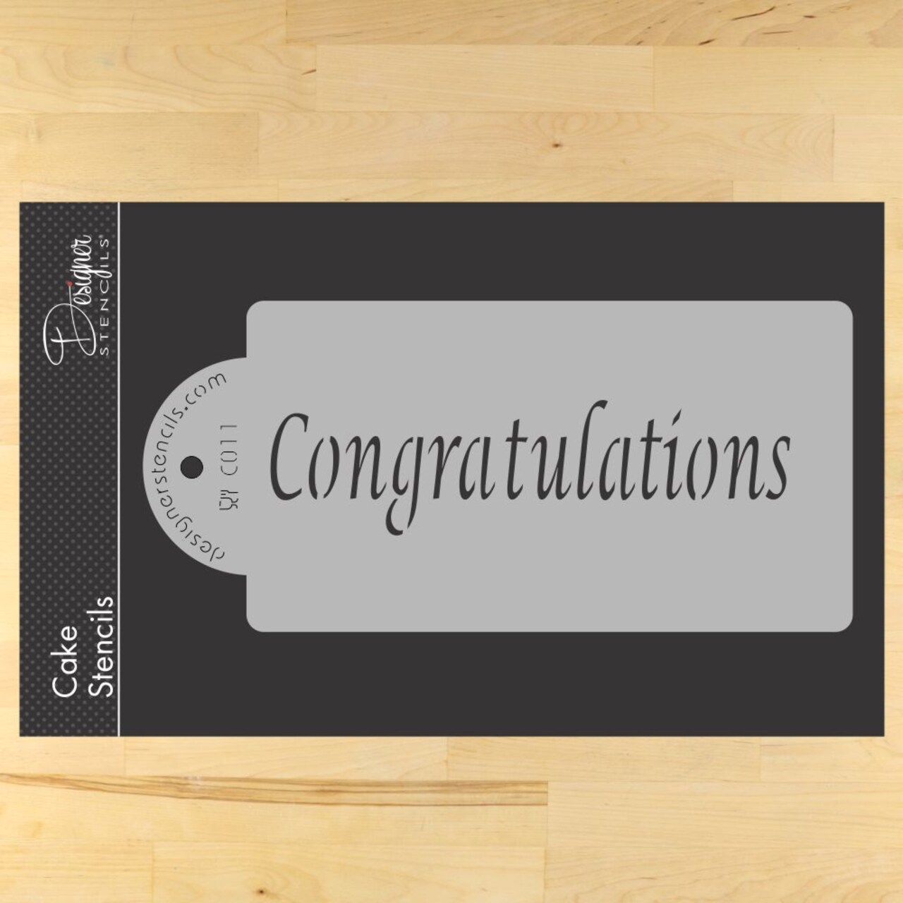 Congratulations Cake Stencil | C011 by Designer Stencils | Stencils for Royal Icing, Airbrush, Dusting Powder |